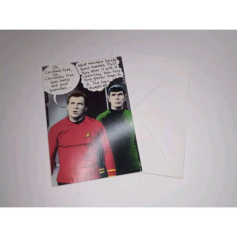 1995 Star Trek Shoebox Greeting Card Single 1 Card & 1 Envelope Holiday Hallmark